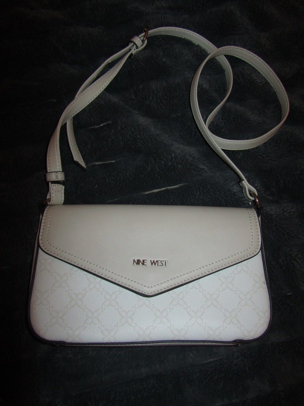 Nine West Cream White Crossbody Bag with Envelope Flap